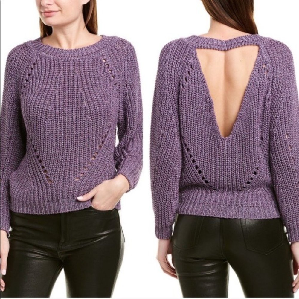 Ba&sh Jumper Grape Metallic Cut Out Sweater